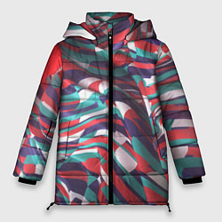 Куртка зимняя женская Трехмерная абстракция, цвет: 3D-черный