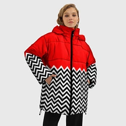 Куртка зимняя женская Твин Пикс: узор, цвет: 3D-красный — фото 2