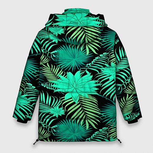 Женская зимняя куртка Tropical pattern / 3D-Черный – фото 2