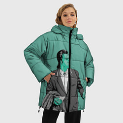 Куртка зимняя женская Недоумевающий Винсент, цвет: 3D-черный — фото 2