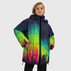 Куртка зимняя женская Северное сияние, цвет: 3D-красный — фото 2
