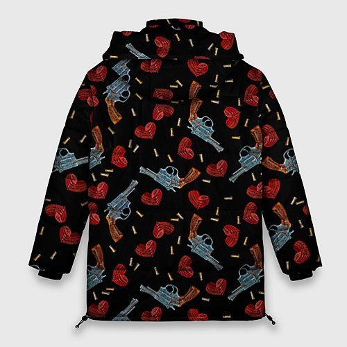 Женская зимняя куртка Револьверы и Розы / 3D-Черный – фото 2