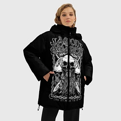 Куртка зимняя женская Amon Amarth: Trio Skulls, цвет: 3D-красный — фото 2