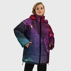 Куртка зимняя женская Colorful triangles, цвет: 3D-черный — фото 2
