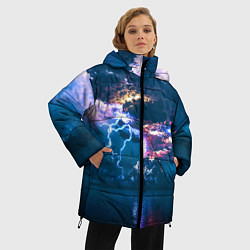 Куртка зимняя женская Извержение вулкана, цвет: 3D-черный — фото 2