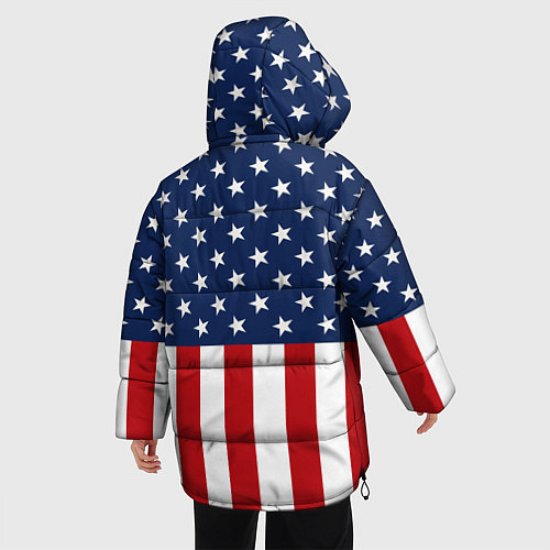 Женская зимняя куртка Флаг США / 3D-Светло-серый – фото 4