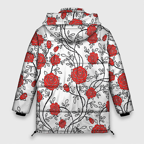 Женская зимняя куртка Сад из Роз / 3D-Черный – фото 2