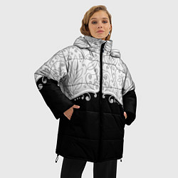 Куртка зимняя женская Флористика, цвет: 3D-черный — фото 2