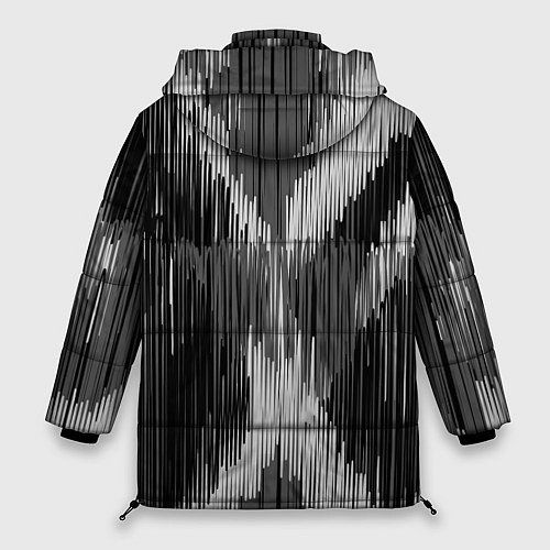 Женская зимняя куртка Черно-белая штриховка / 3D-Черный – фото 2
