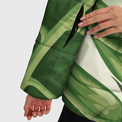 Куртка зимняя женская Тропический папоротник, цвет: 3D-черный — фото 2