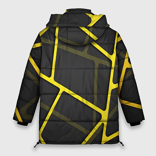 Женская зимняя куртка Желтая сетка / 3D-Черный – фото 2