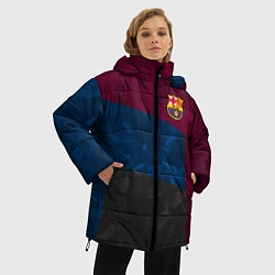Куртка зимняя женская FC Barcelona: Dark polygons, цвет: 3D-светло-серый — фото 2