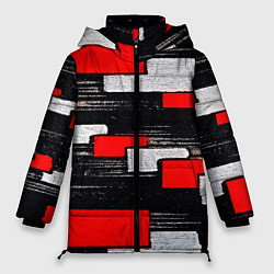 Куртка зимняя женская Необычная текстура, цвет: 3D-черный
