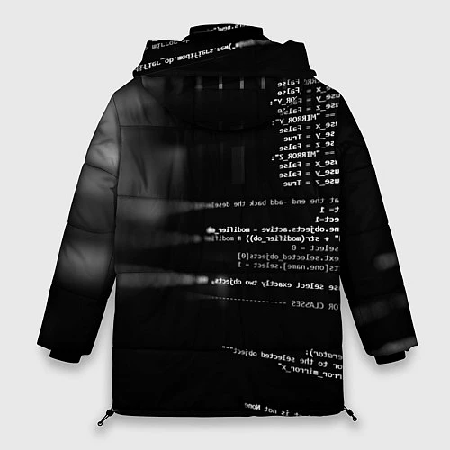 Женская зимняя куртка Watch Dogs: Hacker / 3D-Черный – фото 2