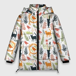 Женская зимняя куртка О кошках и птичках