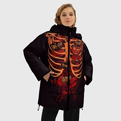 Куртка зимняя женская Человеческий скелет, цвет: 3D-черный — фото 2