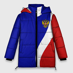 Куртка зимняя женская Герб РФ Триколор, цвет: 3D-красный