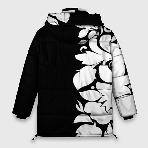 Женская зимняя куртка Russia: B&W Floral / 3D-Черный – фото 2