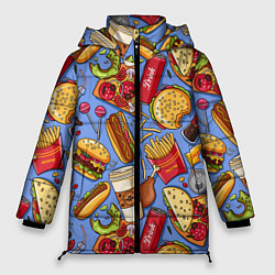 Куртка зимняя женская Fastfood Life, цвет: 3D-черный