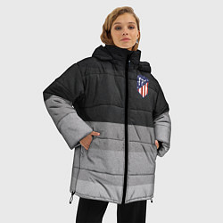 Куртка зимняя женская ФК Атлетико Мадрид: Серый стиль, цвет: 3D-красный — фото 2