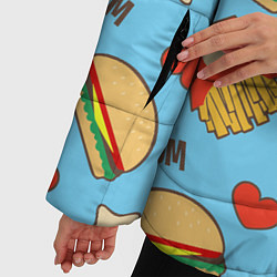 Куртка зимняя женская Yum Fast Food, цвет: 3D-черный — фото 2