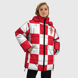 Куртка зимняя женская Сборная Хорватии: Домашняя ЧМ-2018, цвет: 3D-красный — фото 2