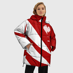 Куртка зимняя женская Игра в сердца, цвет: 3D-черный — фото 2