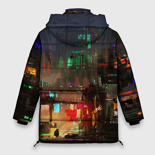 Женская зимняя куртка Cyberpunk 2077: Night City / 3D-Черный – фото 2