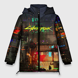 Куртка зимняя женская Cyberpunk 2077: Night City, цвет: 3D-светло-серый