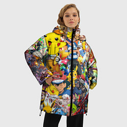 Куртка зимняя женская Pokemon Bombing, цвет: 3D-черный — фото 2