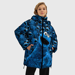 Куртка зимняя женская Безумие коржика, цвет: 3D-черный — фото 2