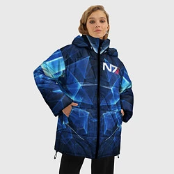 Куртка зимняя женская Mass Effect: Blue Armor N7, цвет: 3D-черный — фото 2