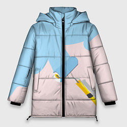 Куртка зимняя женская Голубая заливка, цвет: 3D-красный