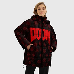 Куртка зимняя женская DOOM: Hellish signs, цвет: 3D-черный — фото 2