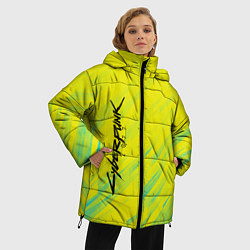 Куртка зимняя женская Cyberpunk 2077: Yellow, цвет: 3D-черный — фото 2
