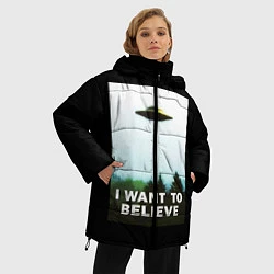 Куртка зимняя женская I Want To Believe, цвет: 3D-черный — фото 2