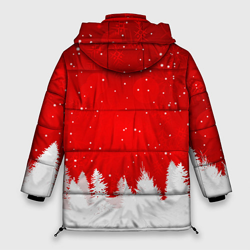 Женская зимняя куртка Christmas pattern / 3D-Красный – фото 2