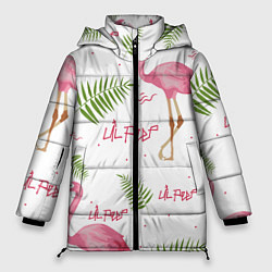Куртка зимняя женская Lil Peep: Pink Flamingo, цвет: 3D-светло-серый