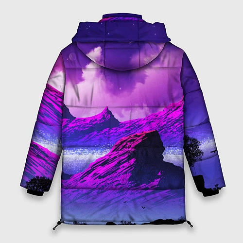 Женская зимняя куртка No Man's Sky: Neon Mountains / 3D-Черный – фото 2