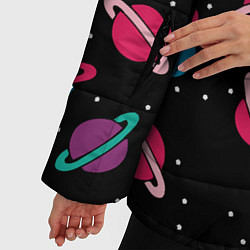Куртка зимняя женская Сатурн атакует, цвет: 3D-черный — фото 2