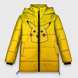 Куртка зимняя женская Удивленный Пикачу, цвет: 3D-красный