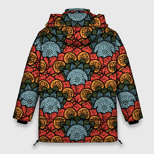 Женская зимняя куртка Узоры Бохо / 3D-Черный – фото 2