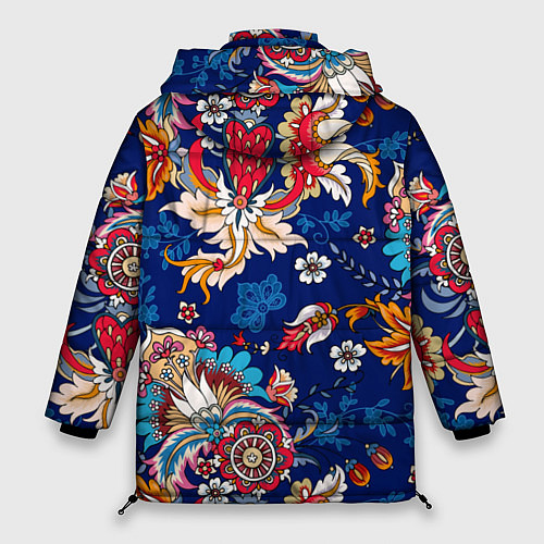 Женская зимняя куртка Экзотический орнамент / 3D-Черный – фото 2