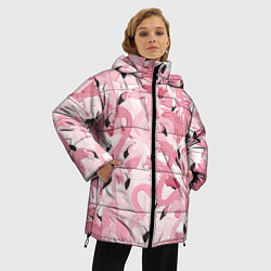Куртка зимняя женская Розовый фламинго, цвет: 3D-красный — фото 2