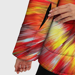 Куртка зимняя женская Абстракция разноцветная и яркая, цвет: 3D-черный — фото 2
