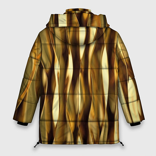 Женская зимняя куртка Золотые вертикальные волны / 3D-Черный – фото 2