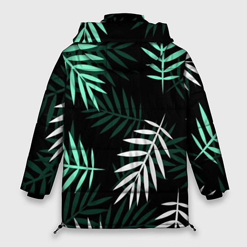 Женская зимняя куртка Листья пальмы / 3D-Черный – фото 2