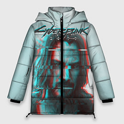 Куртка зимняя женская Cyberpunk 2077: Keanu Glitch, цвет: 3D-черный