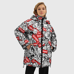 Куртка зимняя женская Senpai x Ahegao, цвет: 3D-черный — фото 2