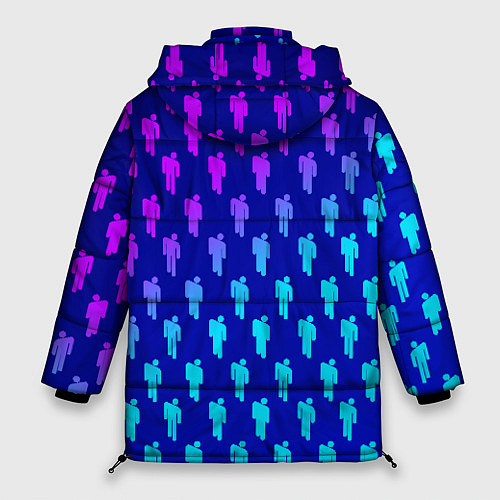 Женская зимняя куртка Billie Eilish: Violet Pattern / 3D-Черный – фото 2